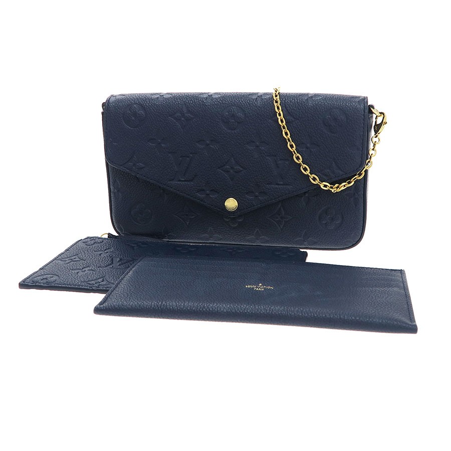 Louis Vuitton Pochette M83589 Empreinte Leather Navy Shoulder Bag #SAB16584