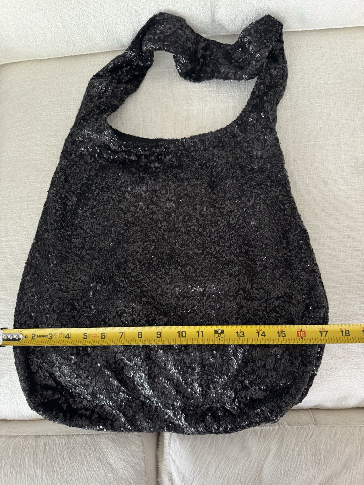Alice + Olivia Black All Sequin Hobo Bag