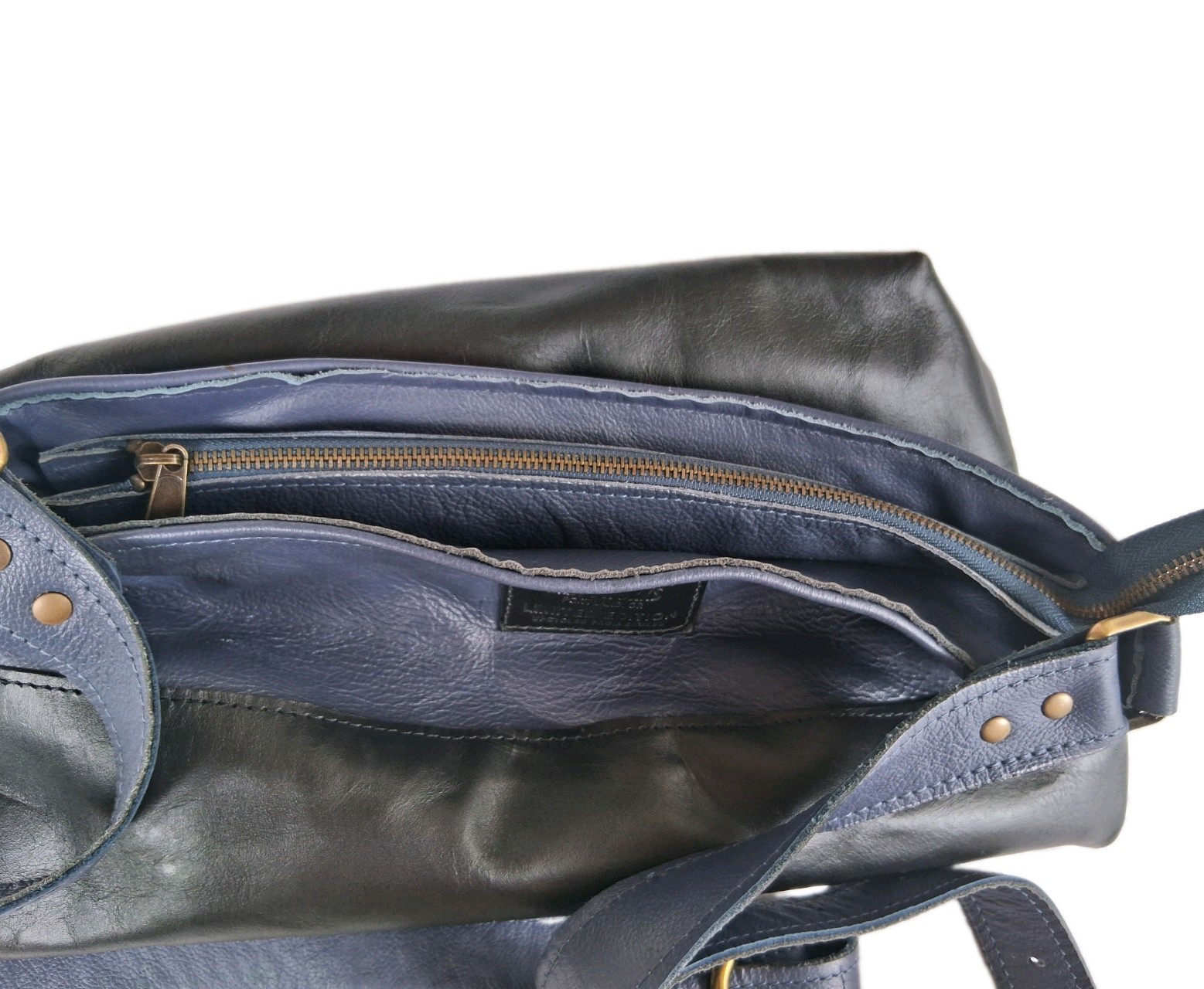 Limited Edition Looptworks Bag Poetland, Oregon Large Black & Blue Long Strap
