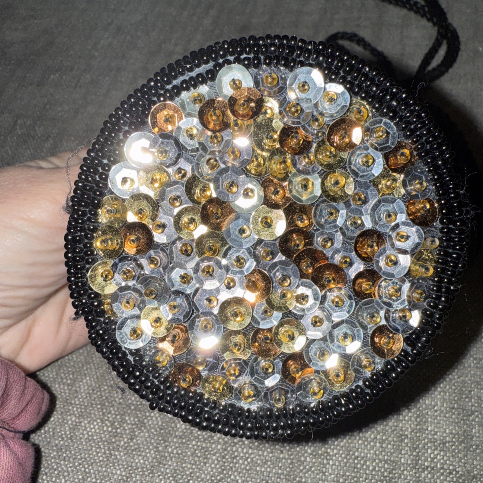 Ecoté sequence and beadwork pouch mini bucket Cocktail Bag 4.5”