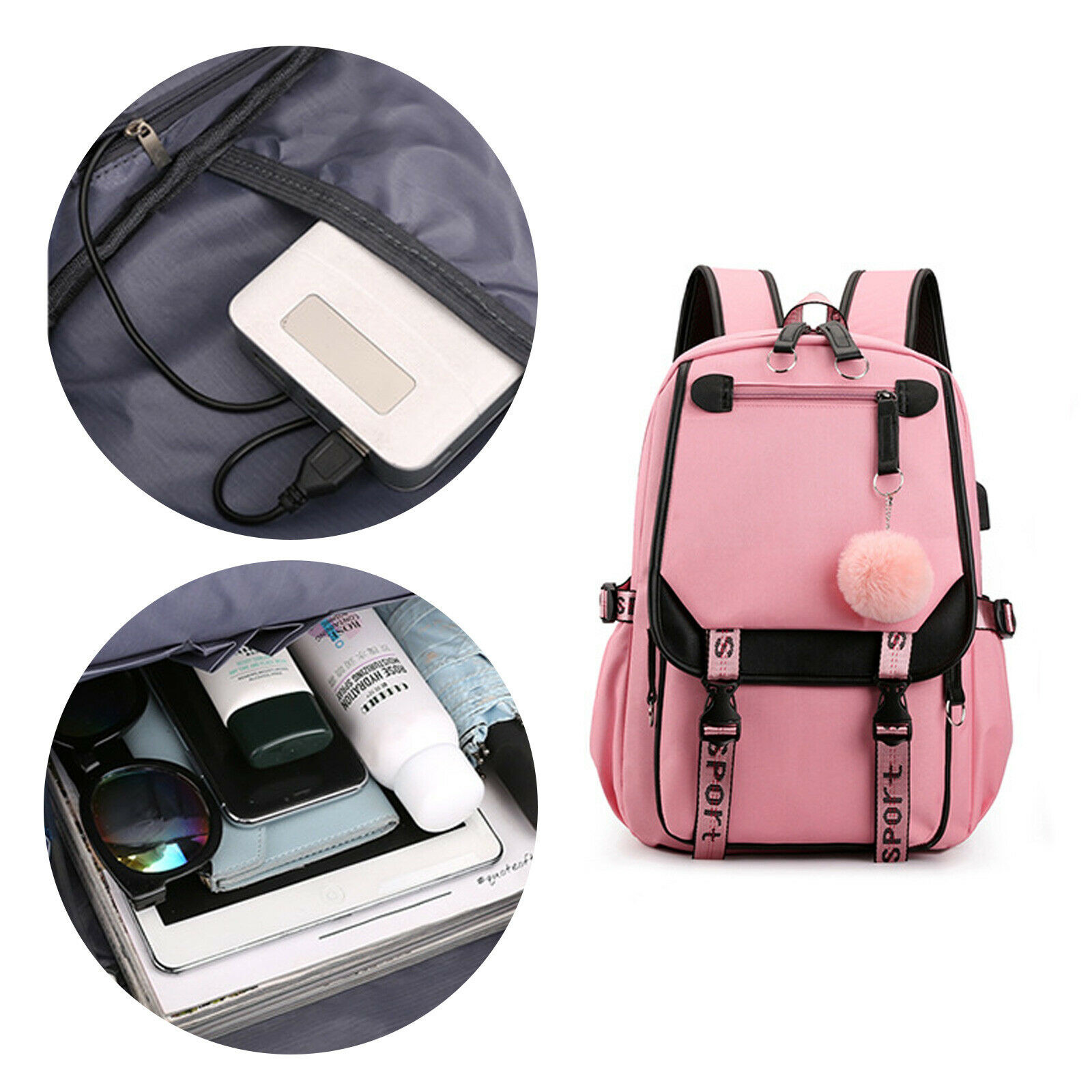 Laptop Backpacks College School Bag Anti Theft Travel Daypack Large Bookbags USB