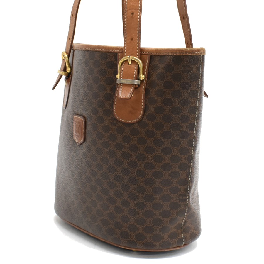 CELINE Macadam Triomphe Blason Hand Bag M93 Tote Bag Brown PVC Leather b44 T01O