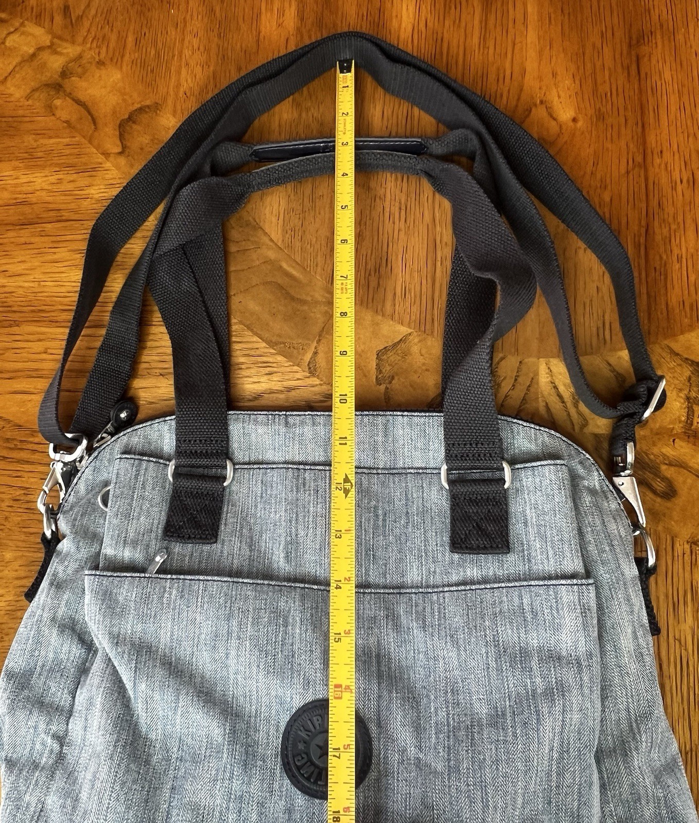Kipling Felicity Indigo Chambray Double Handle Crossbody Organizer Bag Purse **