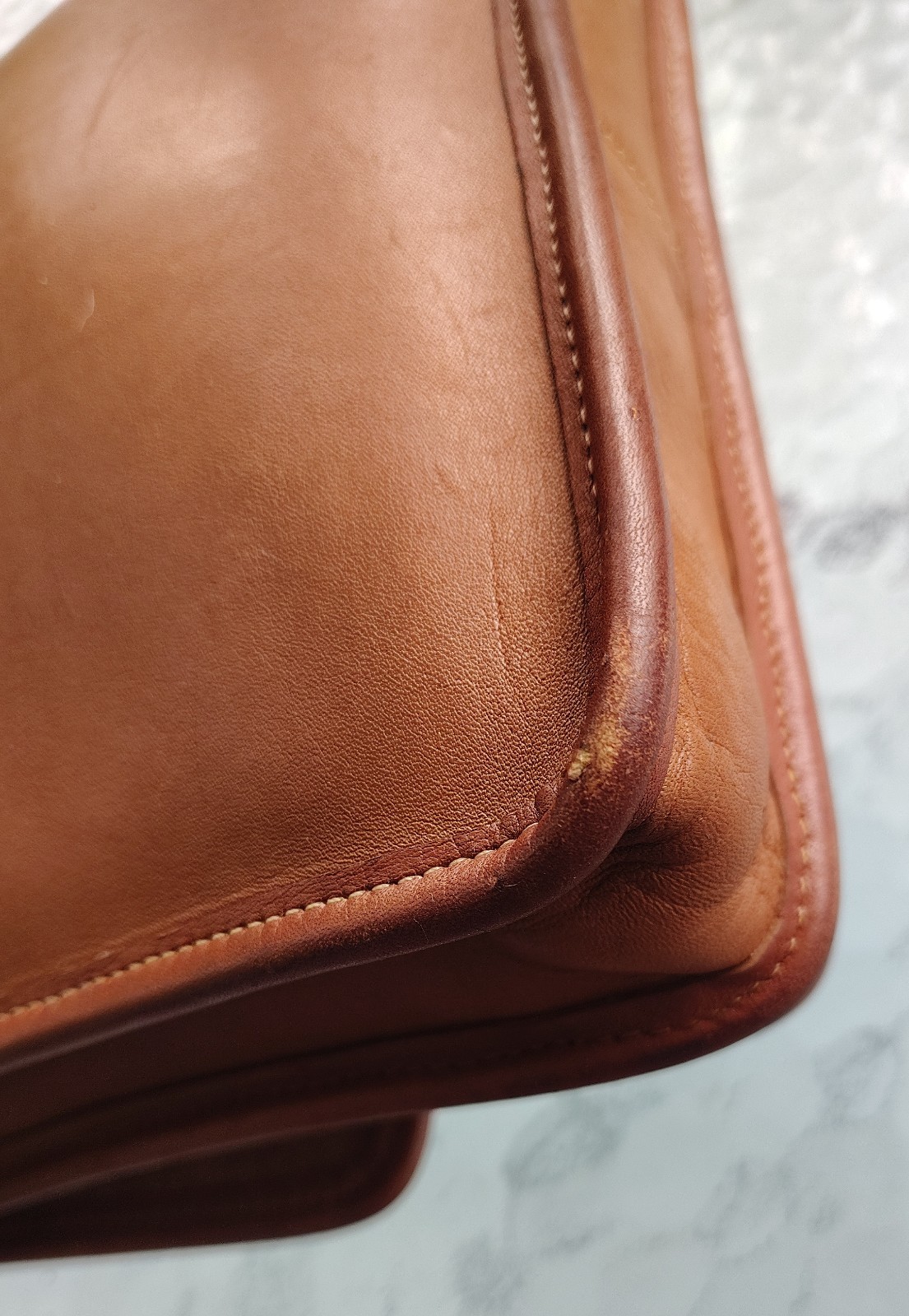Coach SMALL Vintage 5130 Station British Tan Leather Made in The United States