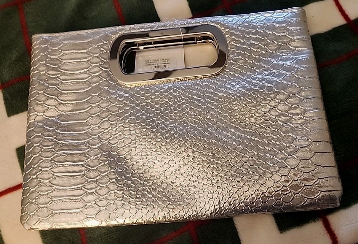 LULU TOWNSEND Silver Purse/Hand BAG Or Clutch 10.5″ x 7.5″ NWT RETAIL $55