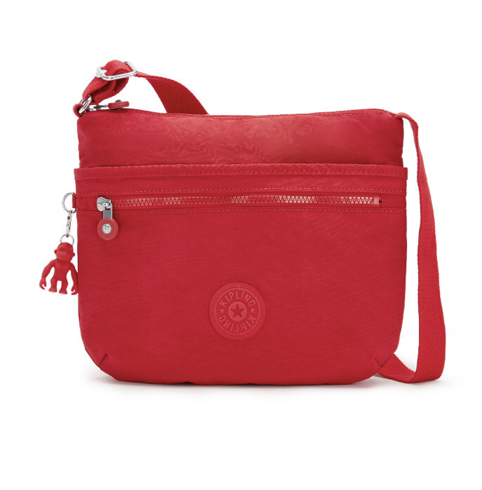 NWT KIPLING HB7651 ARTO RED ROUGE NYLON CROSSBODY Handbag