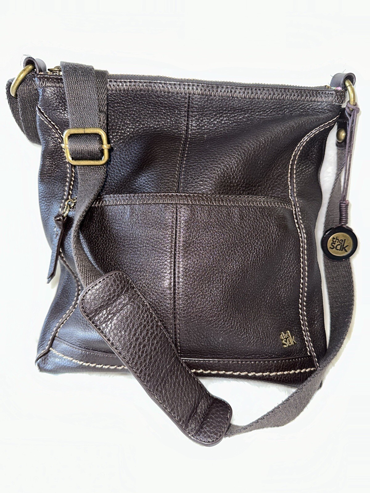 The Sak Leather Crossbody Shoulder Bag Handbag Adjust Strap Pls See Photos