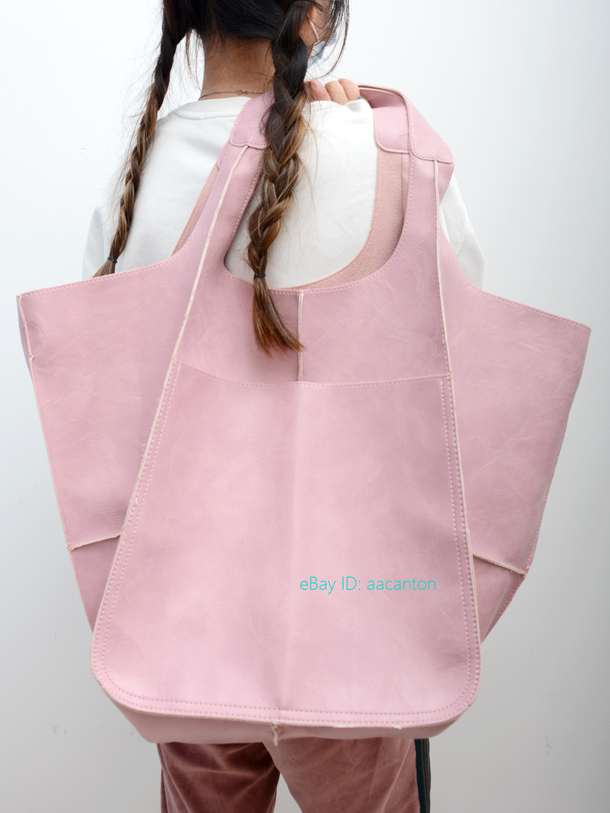 Large Capacity Shopping Bags Soft Leather Casual Tote Shoulder Bag Handbag Women