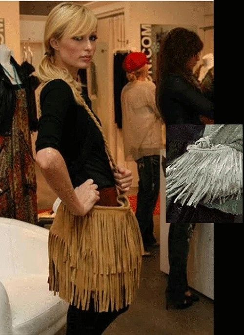 JJ Winters Vanessa CAMEL TAUPE SUEDE Fringe Crossbody BOHO WESTERN Texans Bag