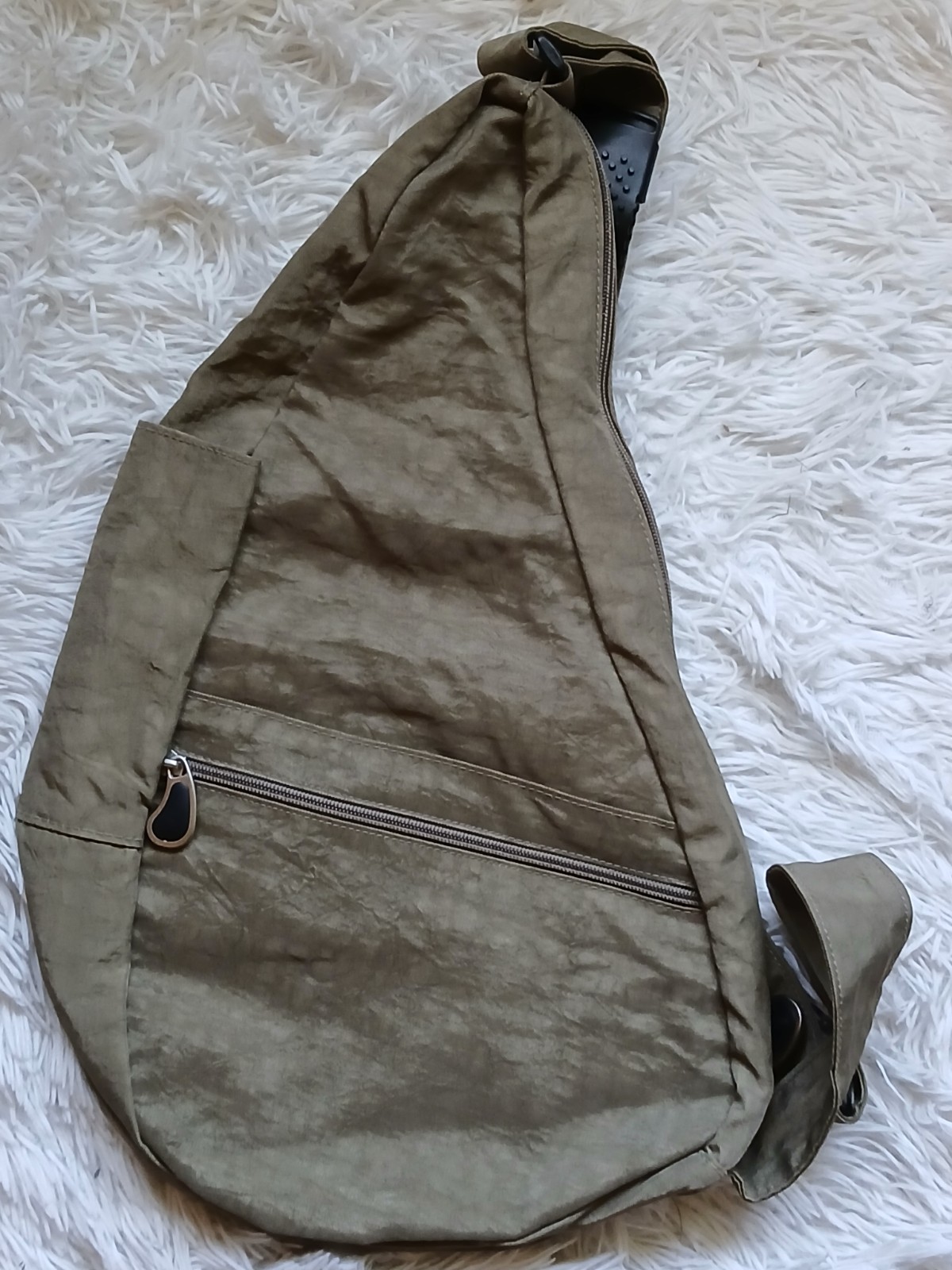 AMERIBAG Healthy Back Tan Nylon Sling Backpack Crossbody Ergonomic Bag