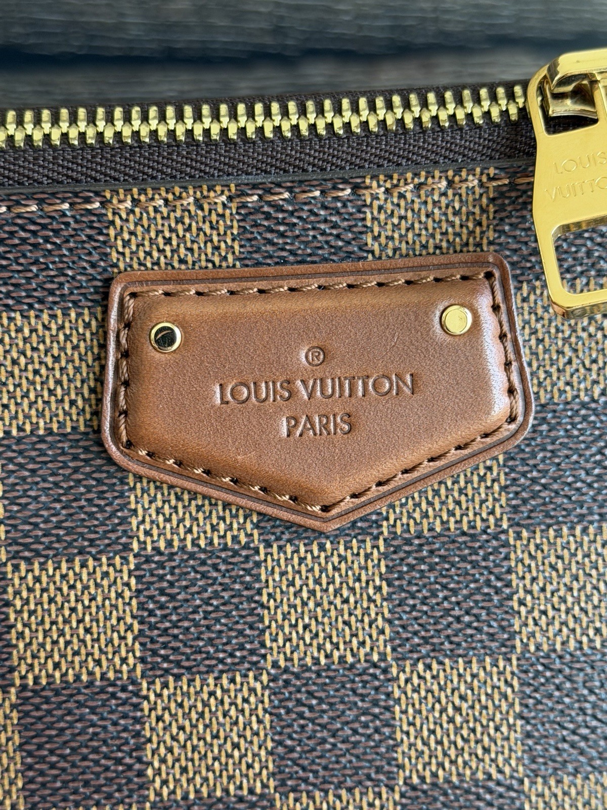 Authentic Louis Vuitton Belmont Damier Ebene Canvas Handbag Purse Tote