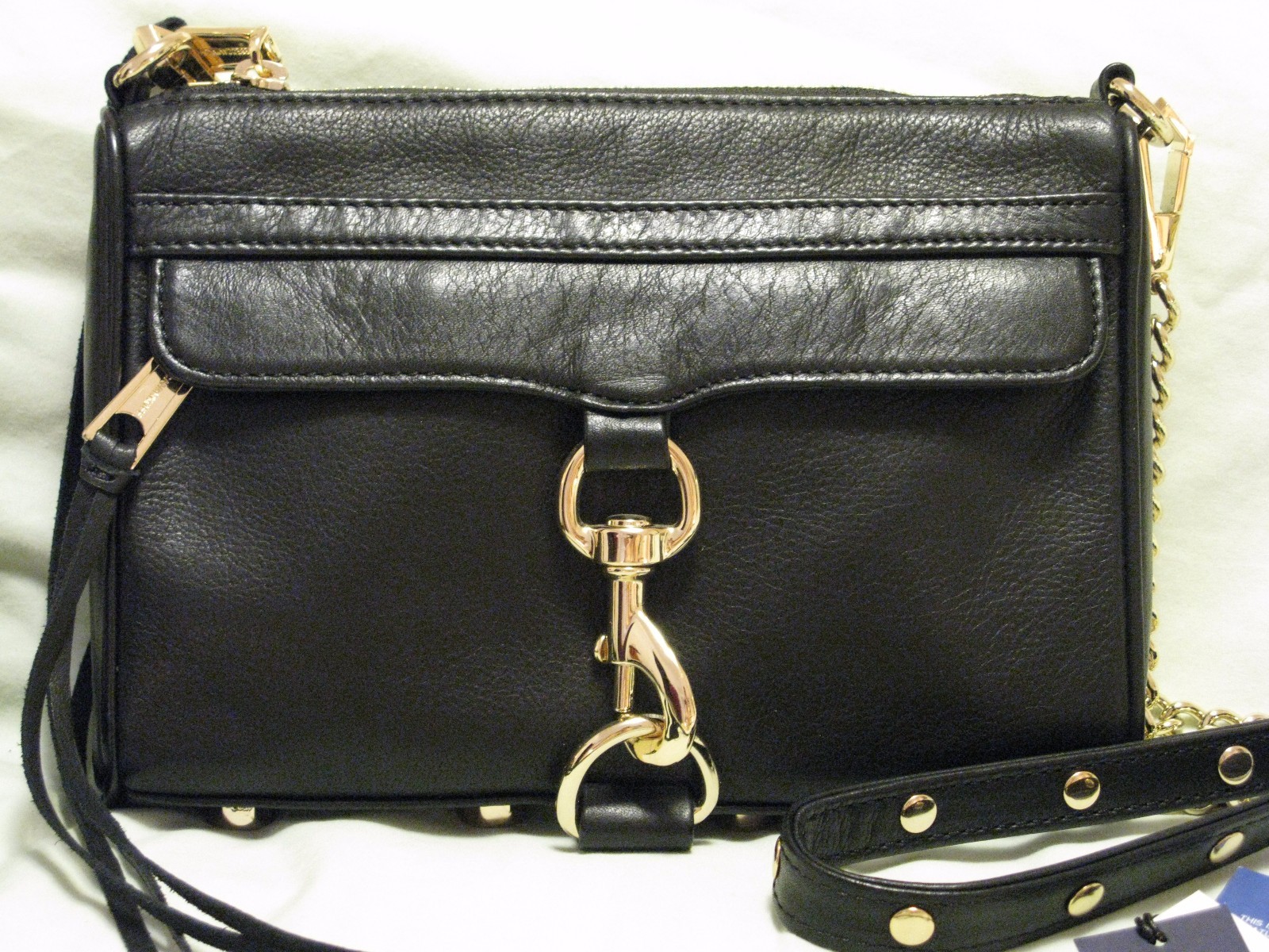 Rebecca Minkoff Mini MAC Bag ‘Black’ w/Gold Hardware Crossbody Clutch NWT