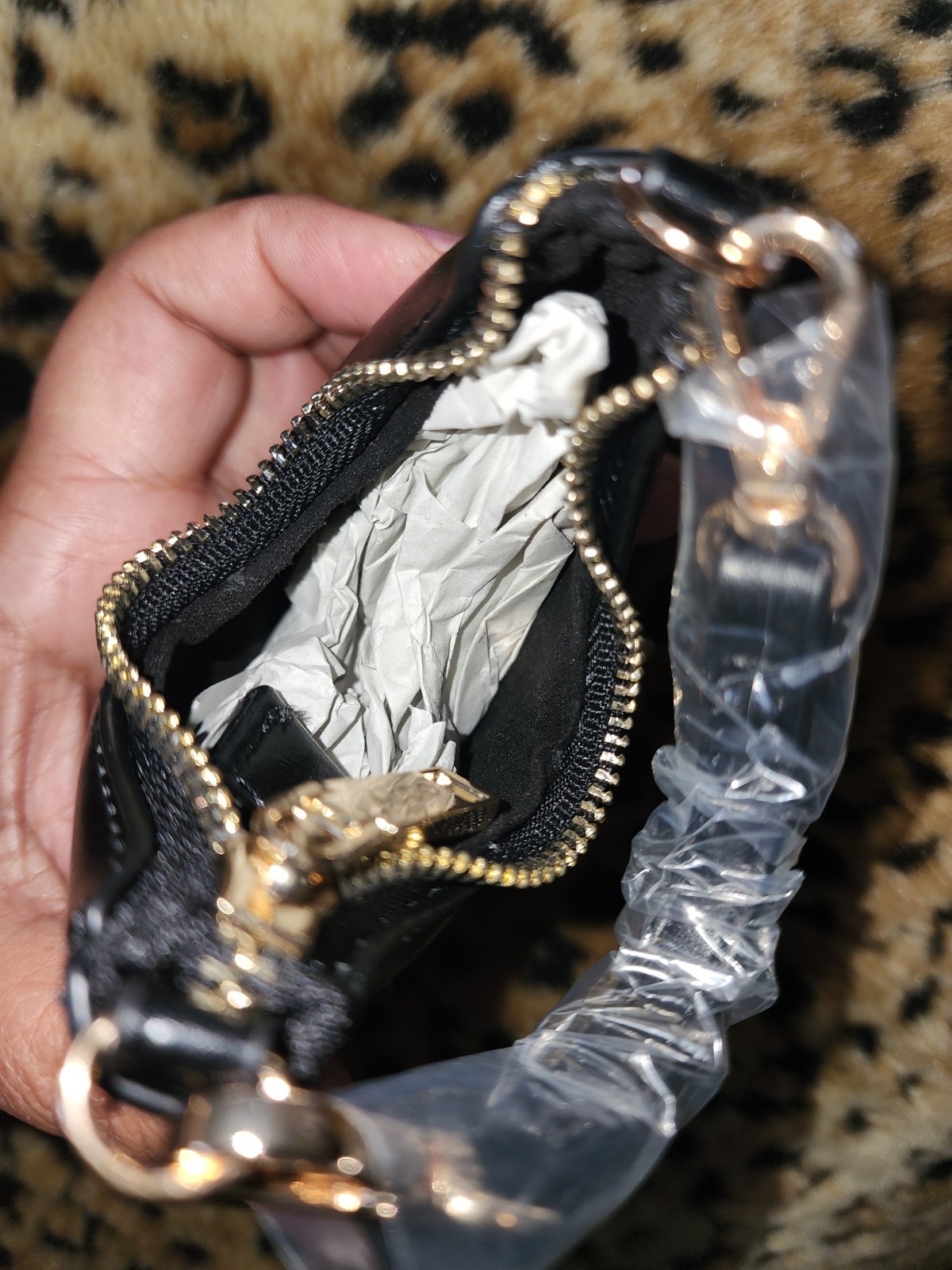 NEW! ALDO Black/ Goldtone Zip Around Mini Bag Charm Coins Pouch Keyfob NWT Rare!