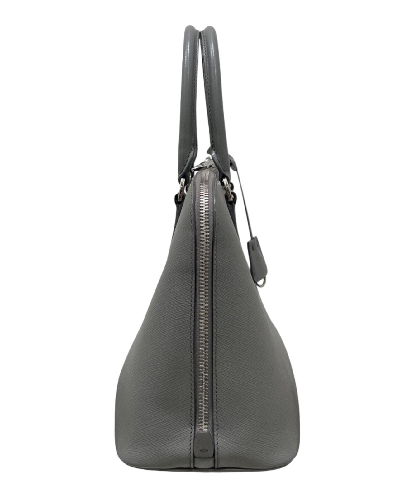 Prada Saffiano Handbag/Triangle Plate/Logo 1BA837 Gray #TFB2055