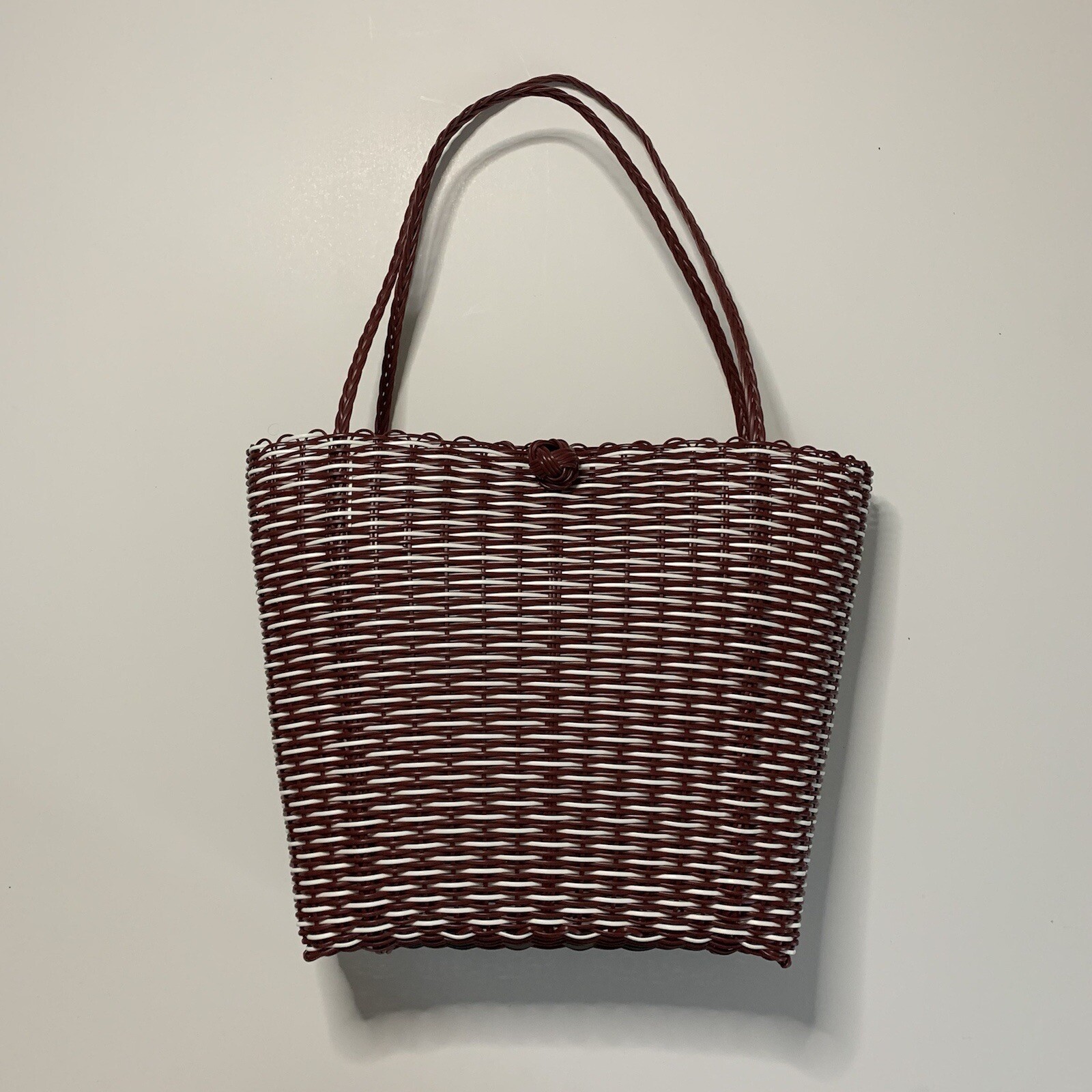 mexican artisan handwoven recycled plastic – eco friendly hand bag beach bag