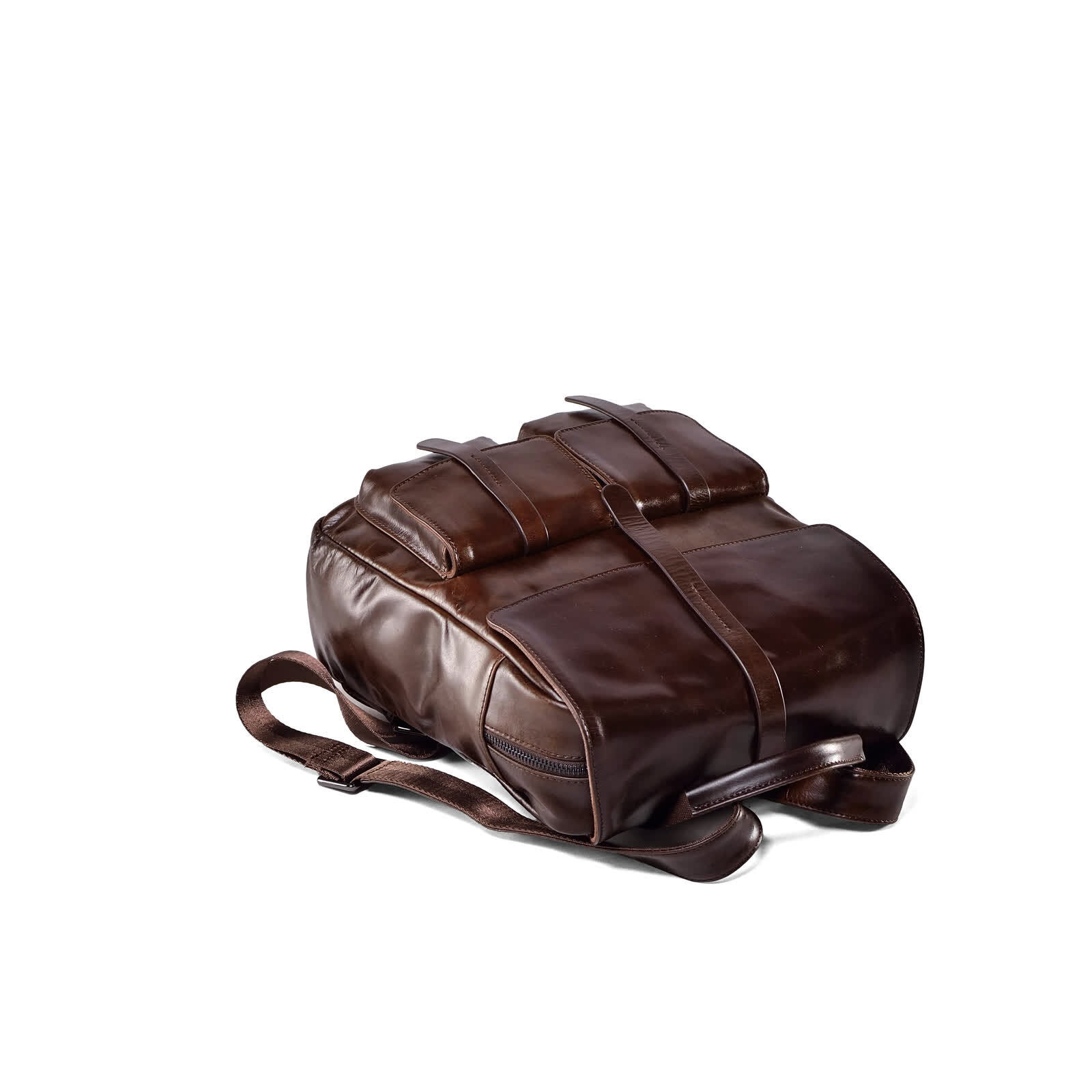 Erivis Ladies Genuine Leather Backpack Dark Brown Shoulder Bag School Bag