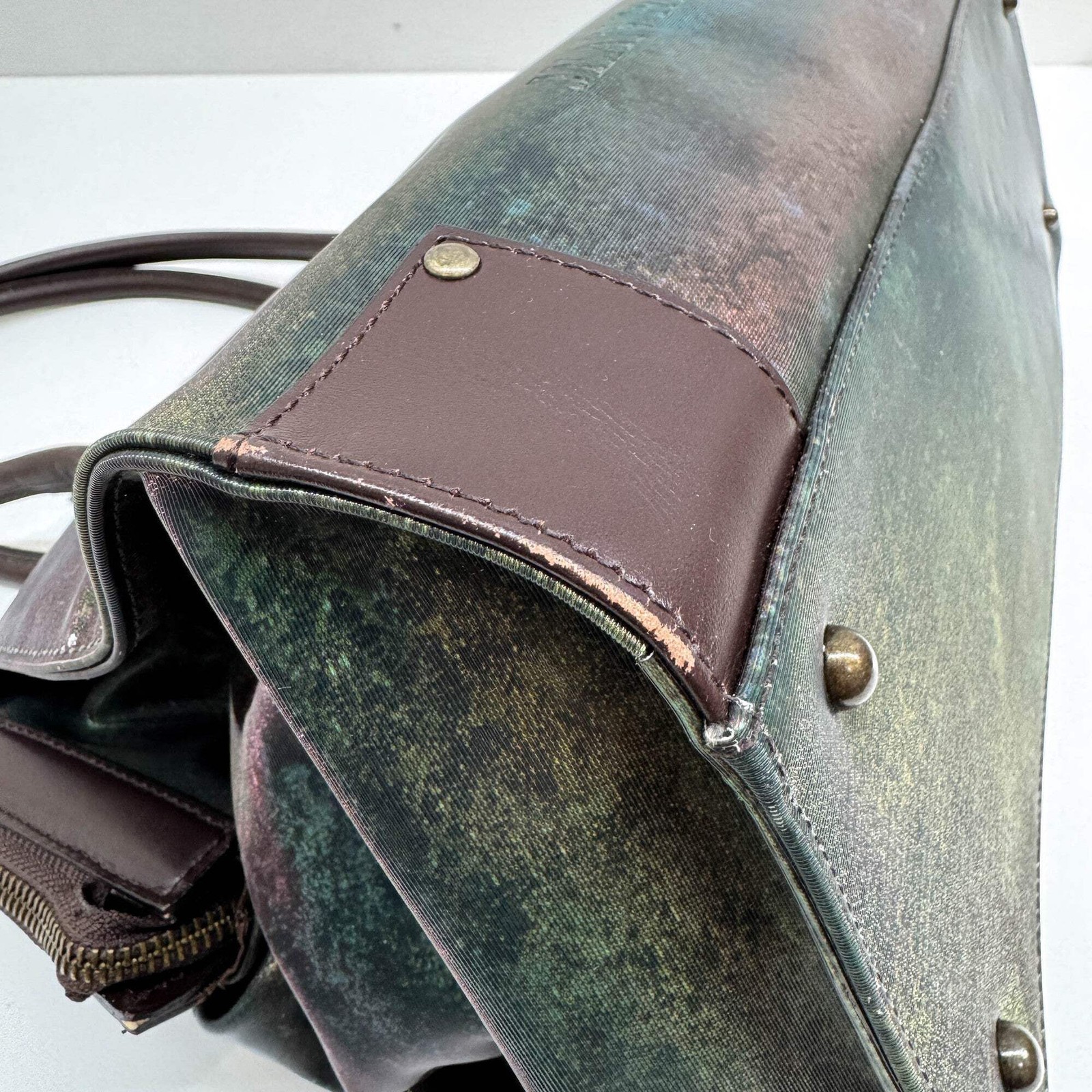 JEAN PAUL GAULTIER V Cyber Iridescent Green Vinyl Shoulder Bag