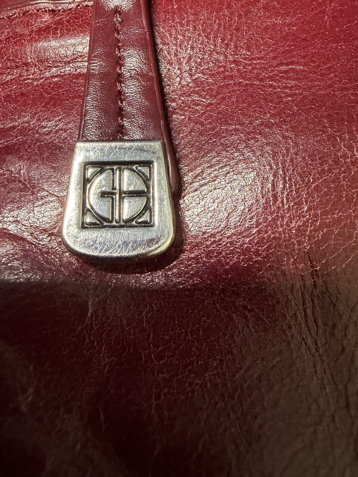 Giani Bernini Burgundy Leather Venice Crossbody Shoulder Organizer Bag Purse