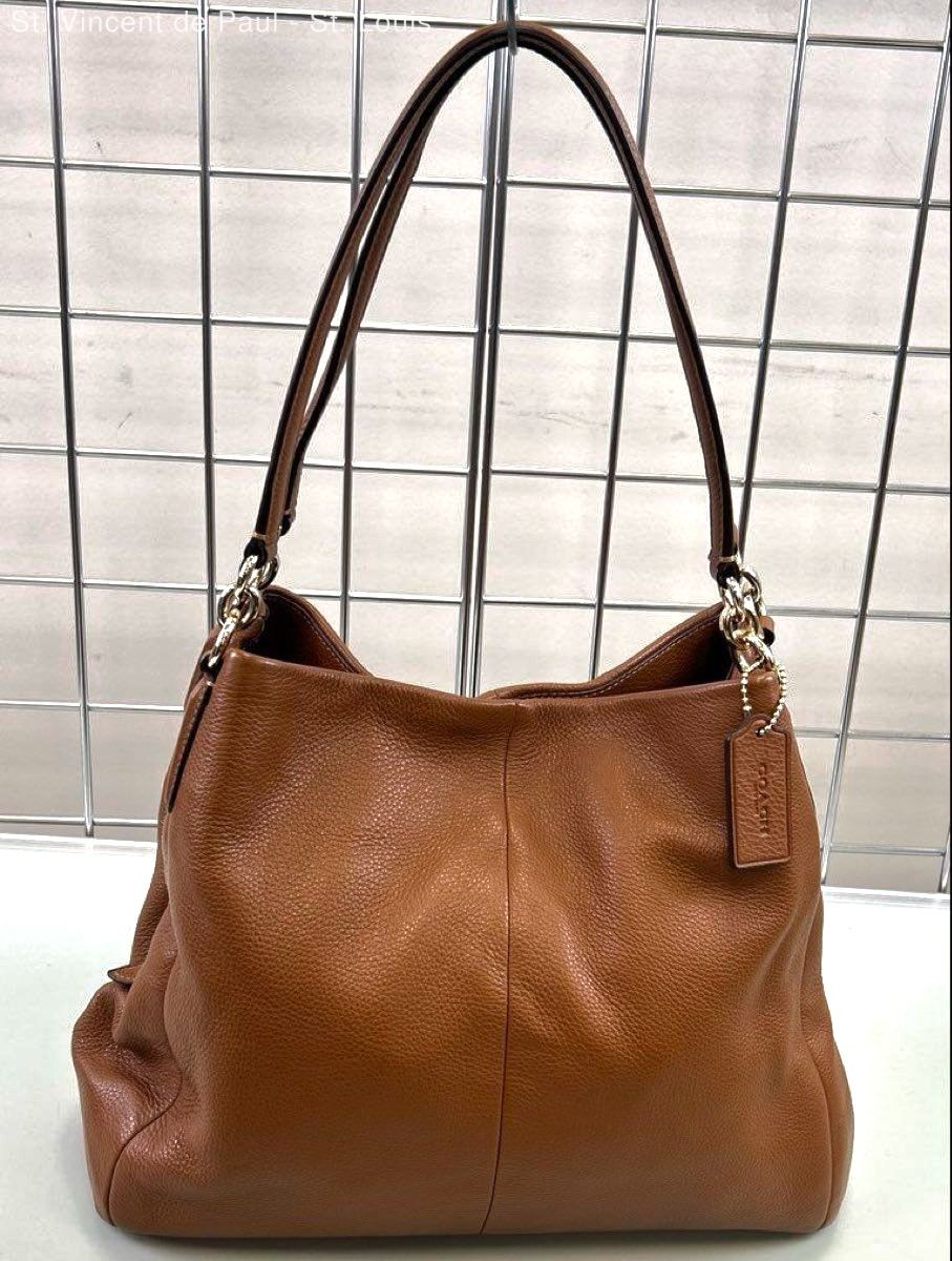 COACH Women’s Phoebe Chestnut 3 compartment Leather Shoulder Hobo Bag – F35723