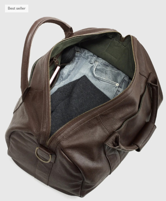 NWT QUINCE NAPPA LEATHER DUFFLE TRAVEL DUFFEL BAG TRAVEL CARRYON MSRP $208