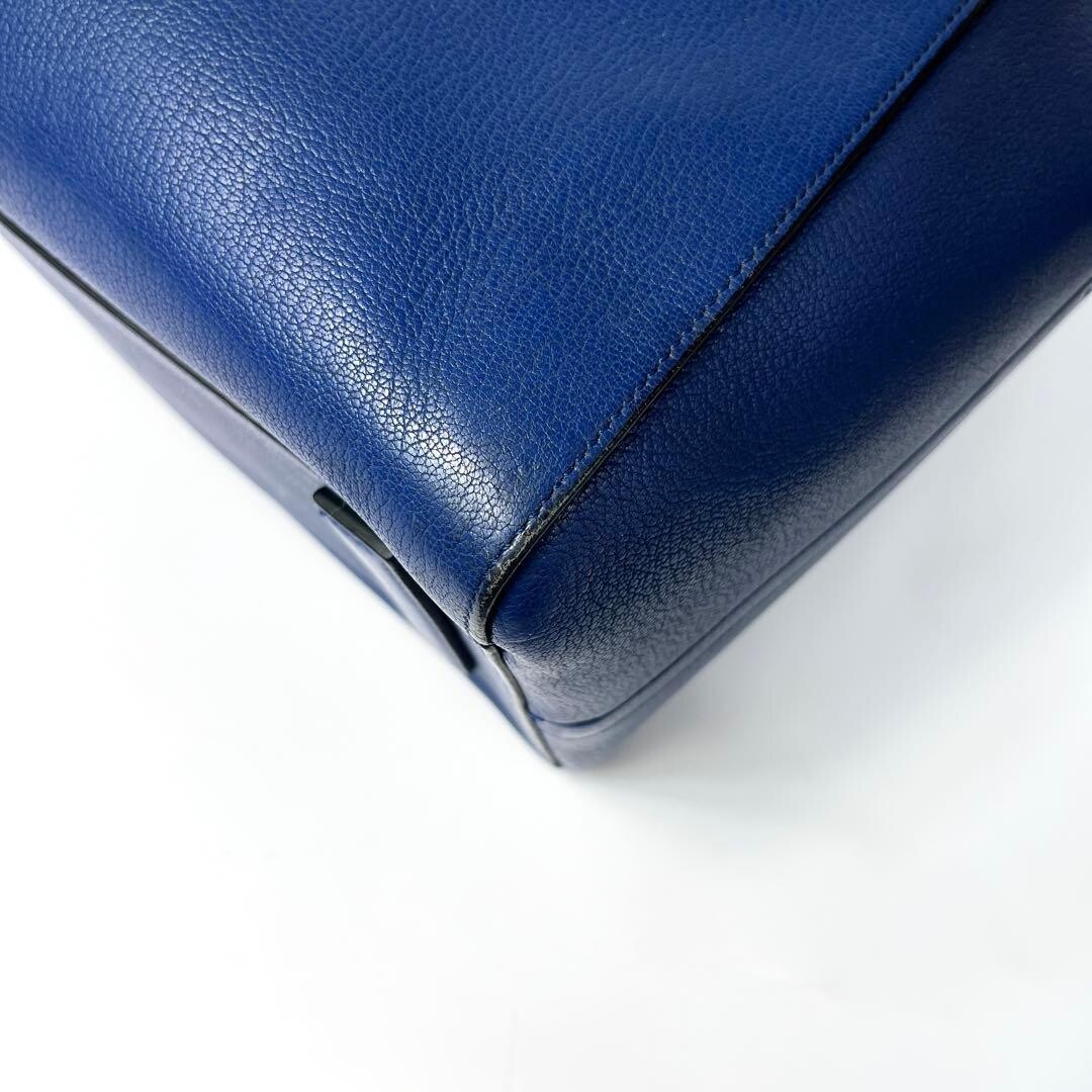 GIVENCHY Antigona Blue Leather 2Way Shoulder Handbag Large Auth