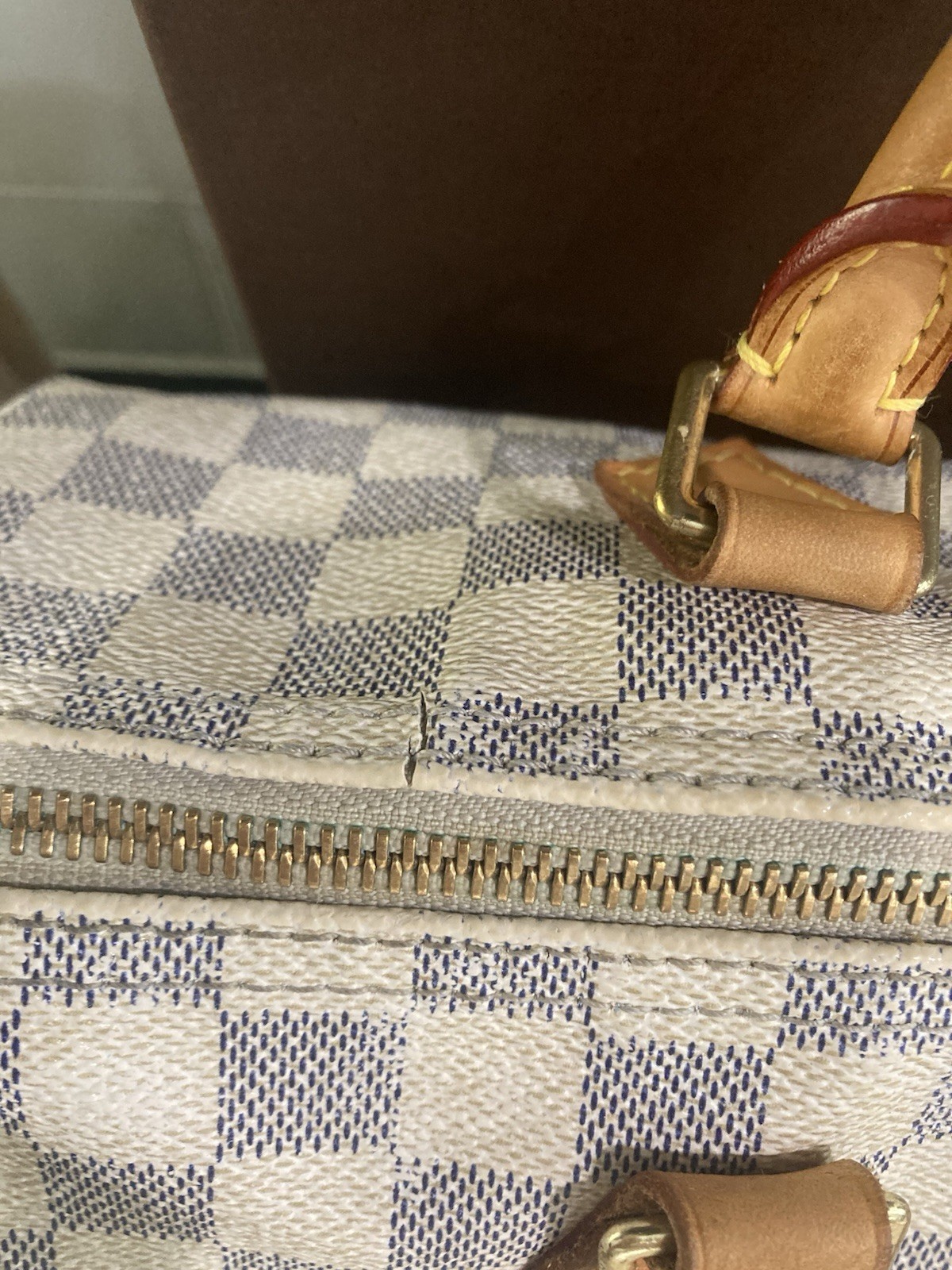 Louis Vuitton Damier Azur Speedy 35 w Lock Key Organizer Box