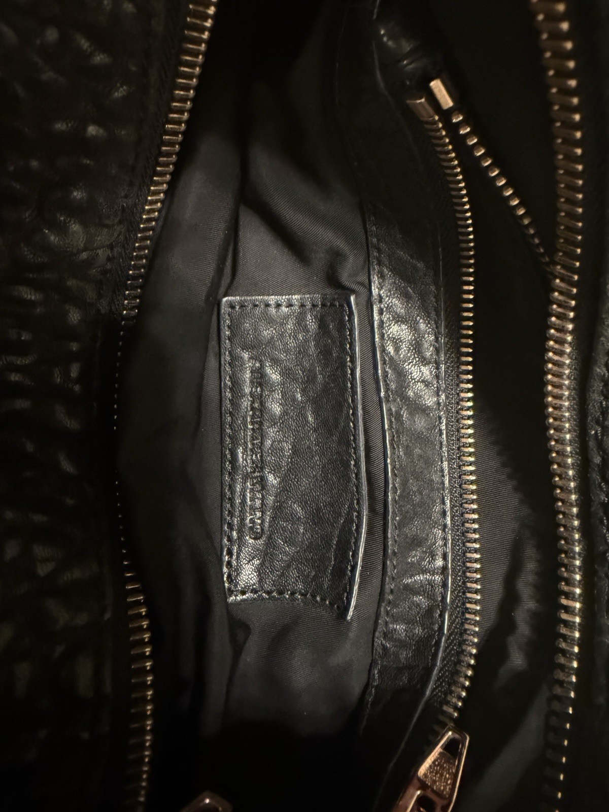 Alexander Wang Rocco Black Pebbled Studded Shoulder Bag Zip, Detachable Strap