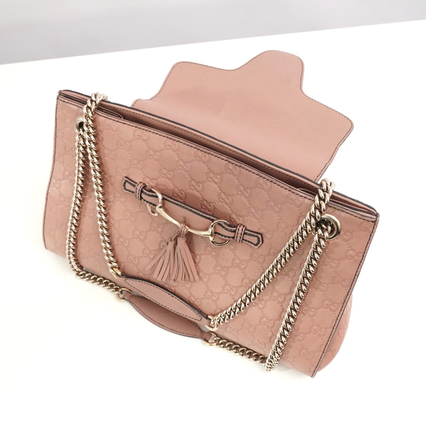 GUCCI Guccissima Horsebit Emily 295403 Chain Shoulder Bag 527066 Auth #53621A