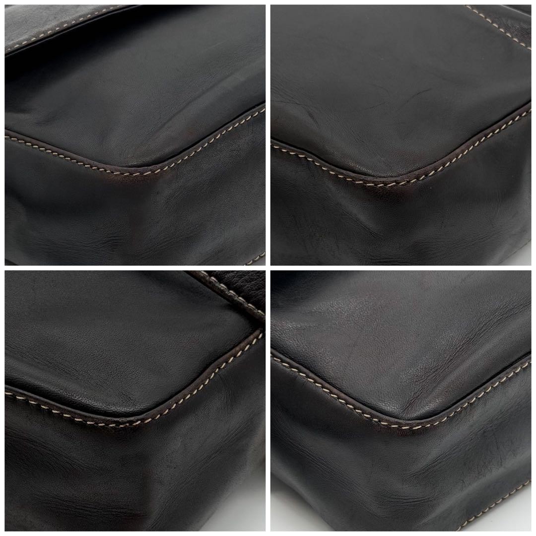 CELINE M94 Vintage Brown Leather Circle Shoulder Bag Women’s Crossbody