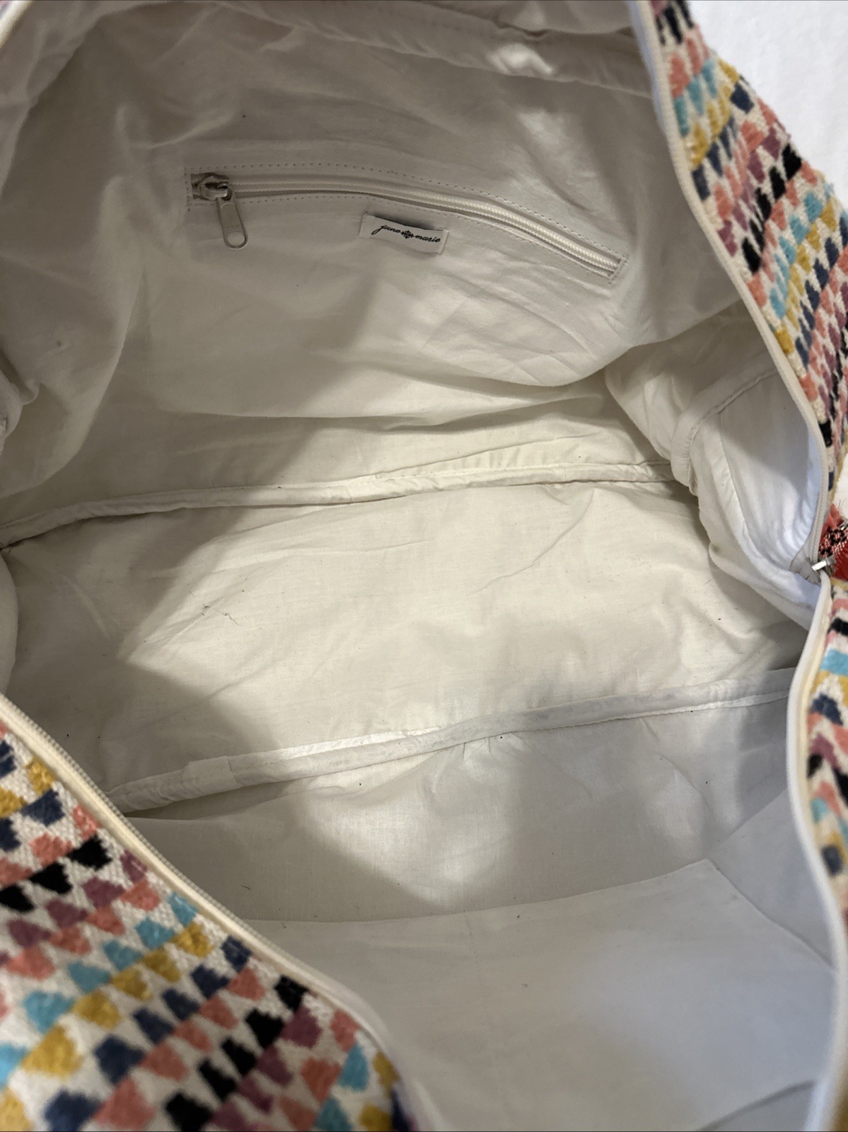 Jane Marie Large Weekender Travel Tote Bag Multicolor Boho