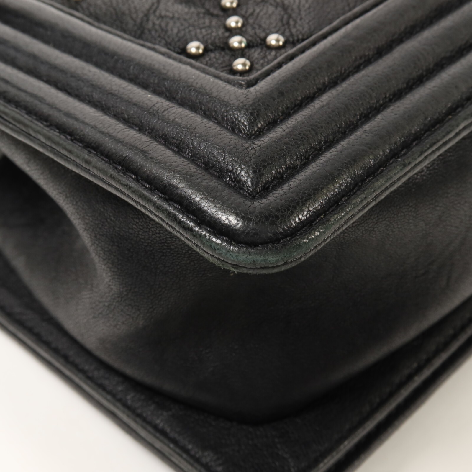 CHANEL CC SHW Boy 20 Chain Shoulder Bag A67085 Calfskin Leather Black