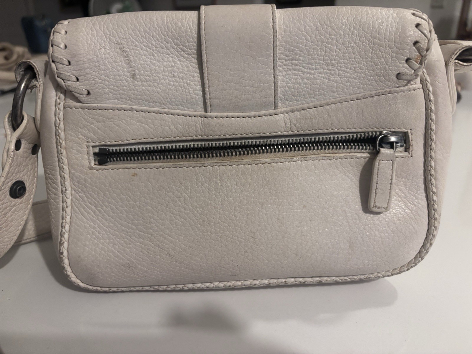 Christian Dior extremely rare Authentic cream Gaucho Satchel Saddle bag.
