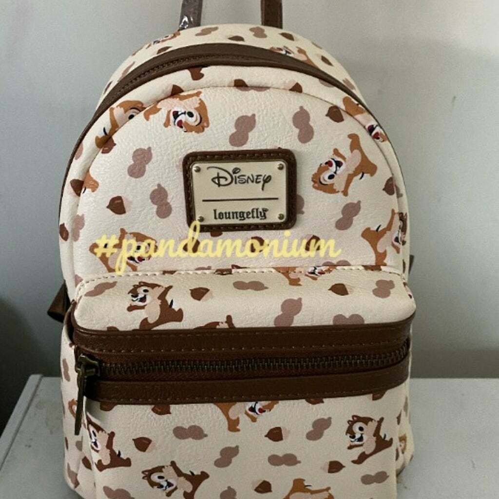Brand New Loungefly Disney Chip n Dale All Over Print AOP Mini Backpack