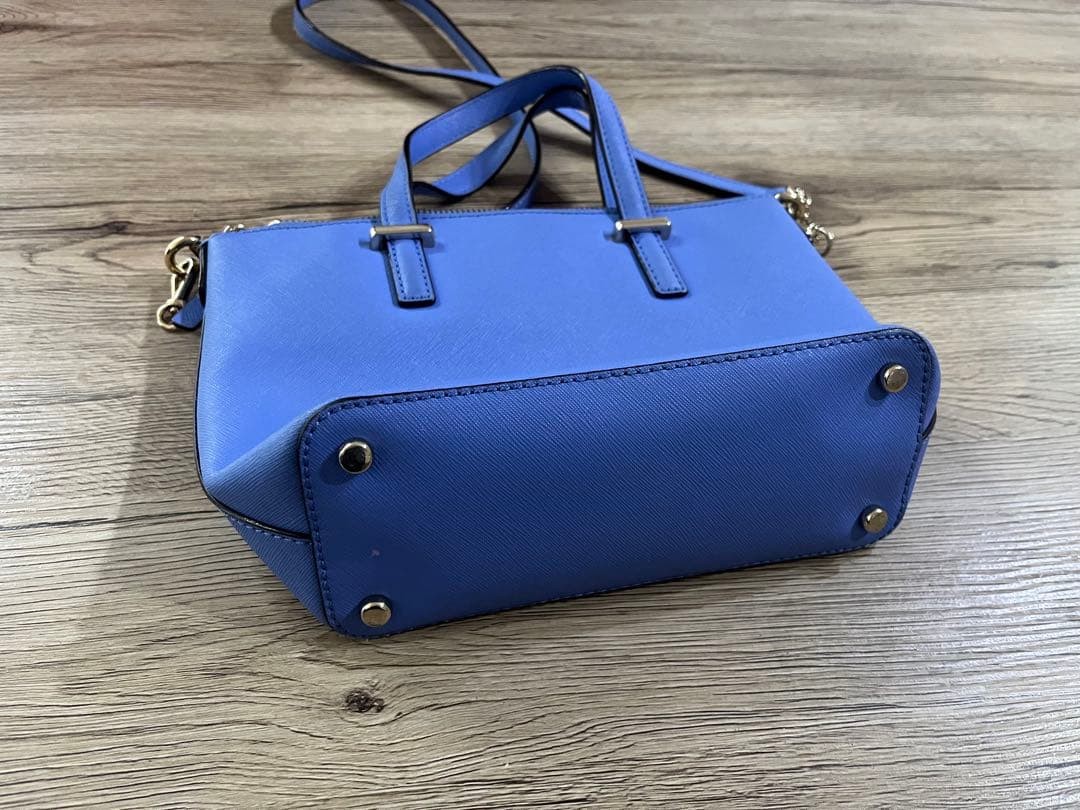 Kate Spade Shoulder Bag Light Blue Nylon Zip Closure 27.5cm