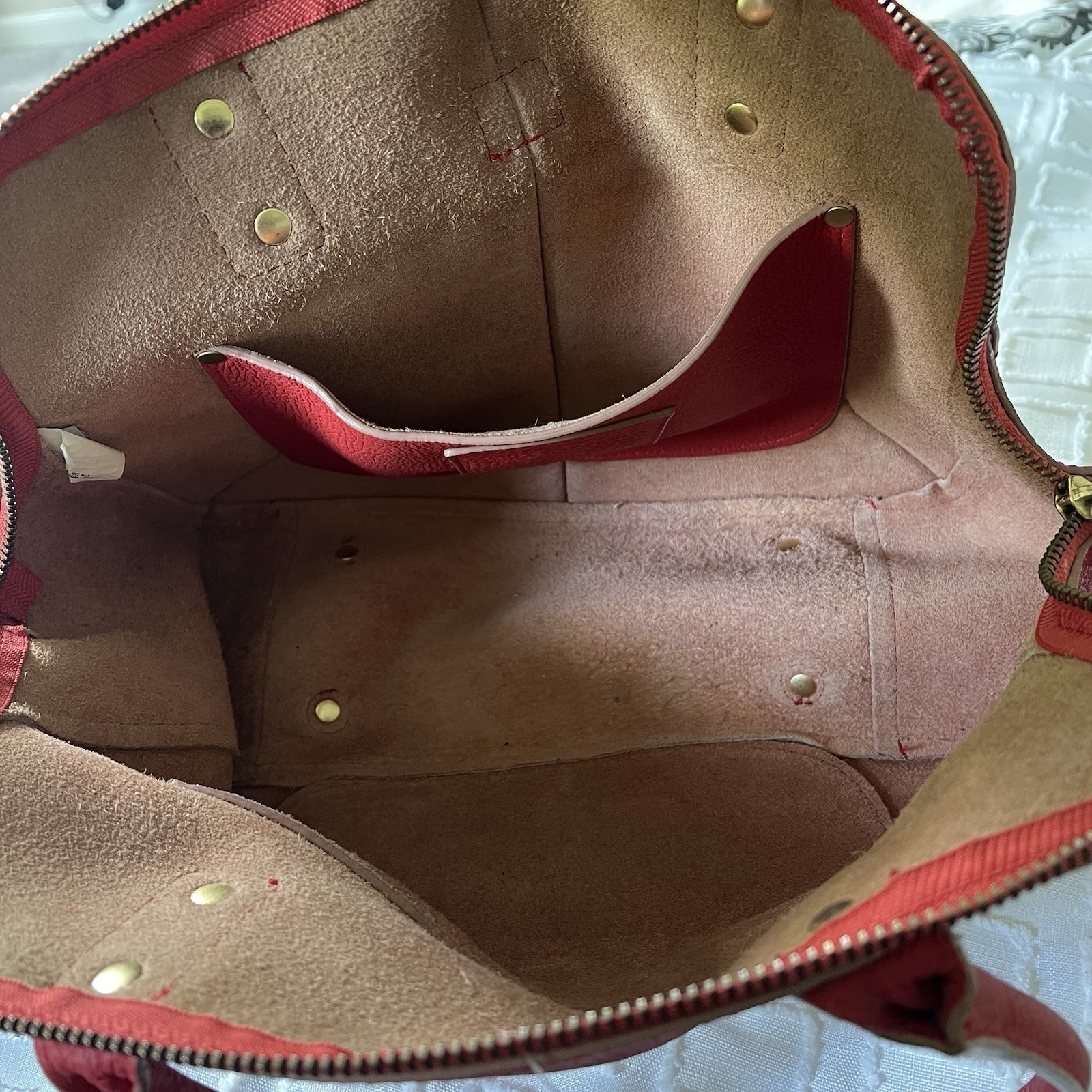 J.Crew Borge Garveri “Frankie” bag Res Pebble Leather Handbag Vintage Y2K Luxe