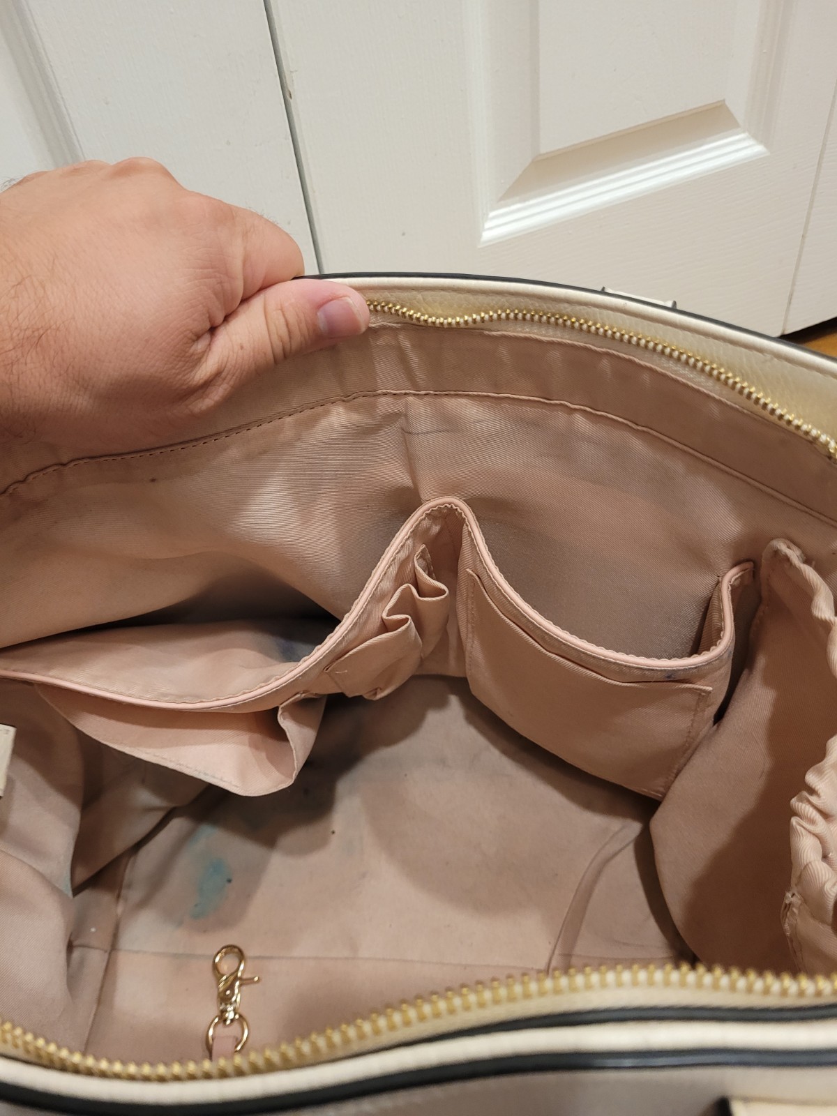 Poppy and Peonies Travel Tote Bag Light Pink / Pink Interior