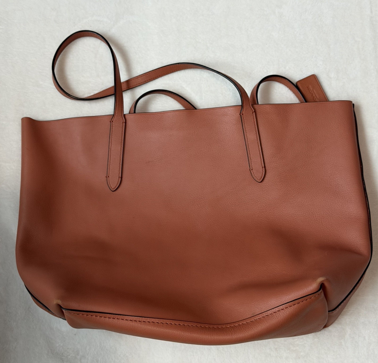 COACH HUDSON TOTE IN NATURAL SMOOTH LEATHER F59403 ANTIQUE NICKEL/SADDLE