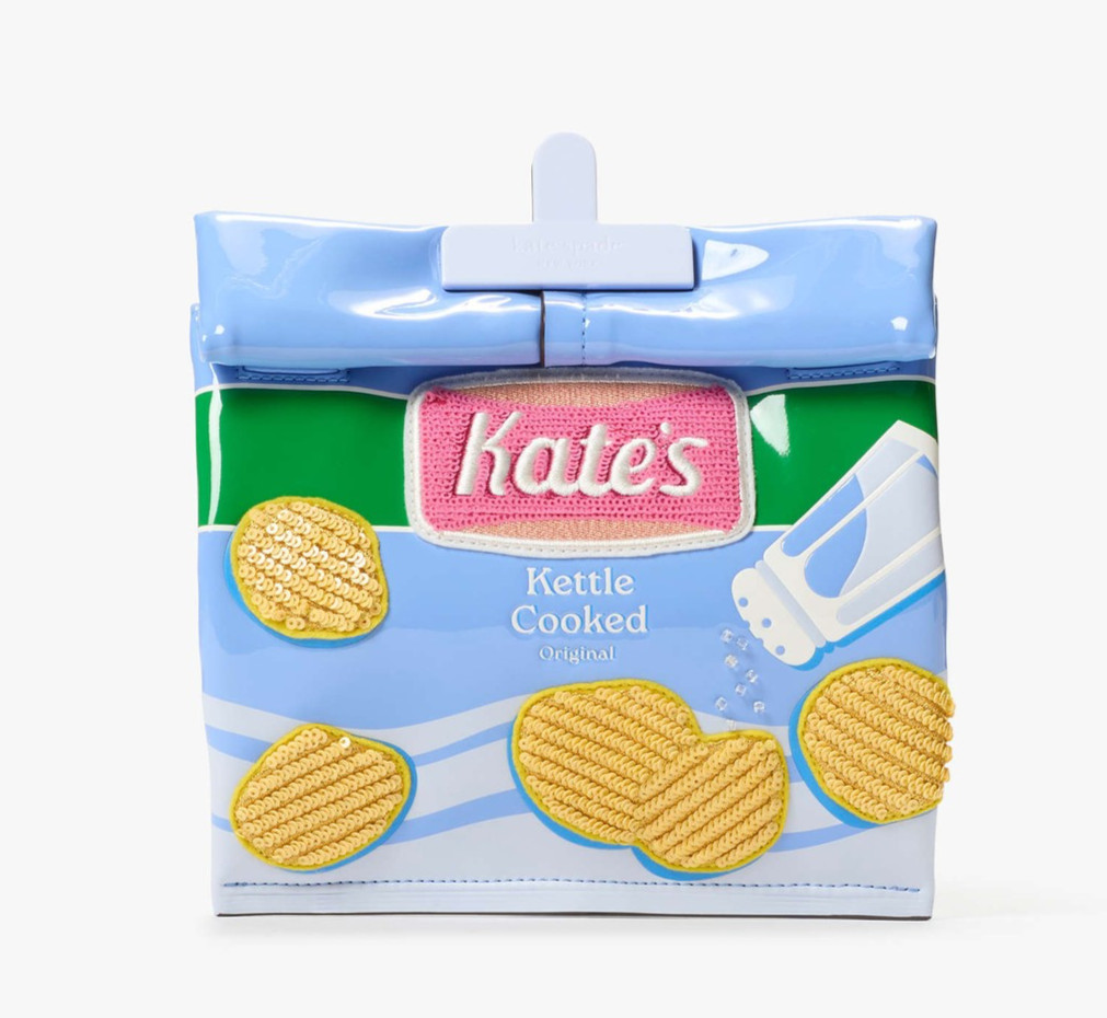 Kate Spade Snack Time Sequin Kettle Chips Crossbody Patent Leather Clutch ~NWT~