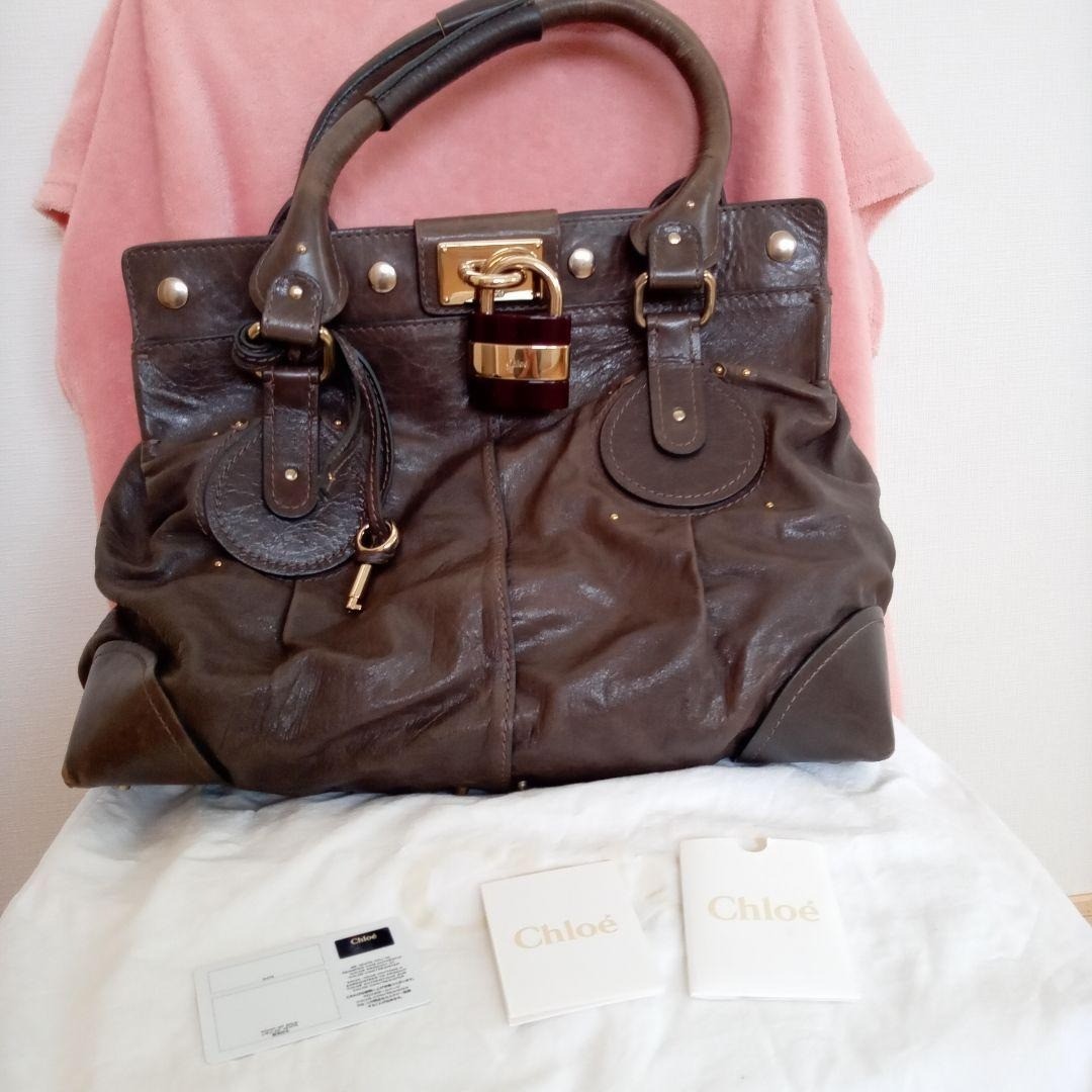 Chloé Paddington Dark Brown Tote Bag used from japan
