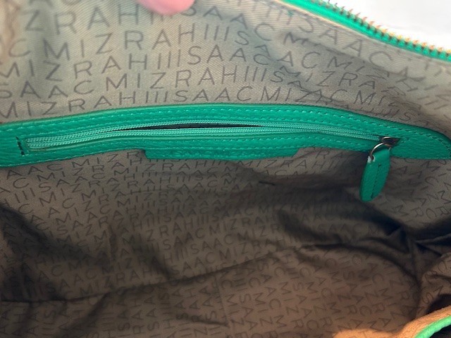 Isaac Mizrahi Live Bridgehampton Green Pebbled Leather Expandable Hobo Bag EXCL