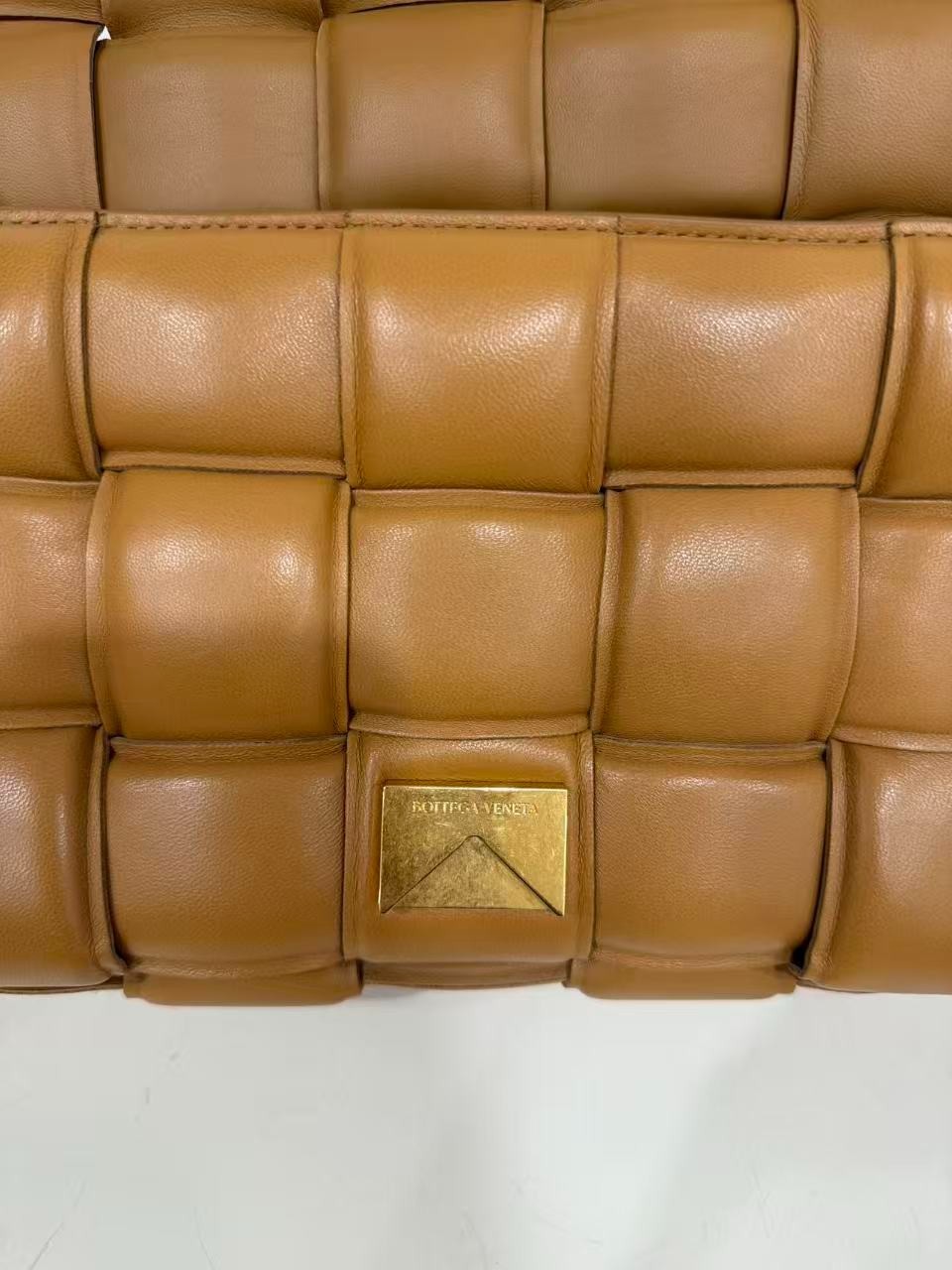 Bottega Veneta Padded Cassette Caramel Intrecciato Nappa Crossbody Bag