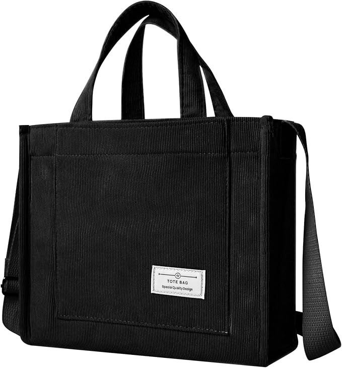 Pleneal Tote Bag for Women, Small Casual Fashion Corduroy Shoulder Bag, for Work