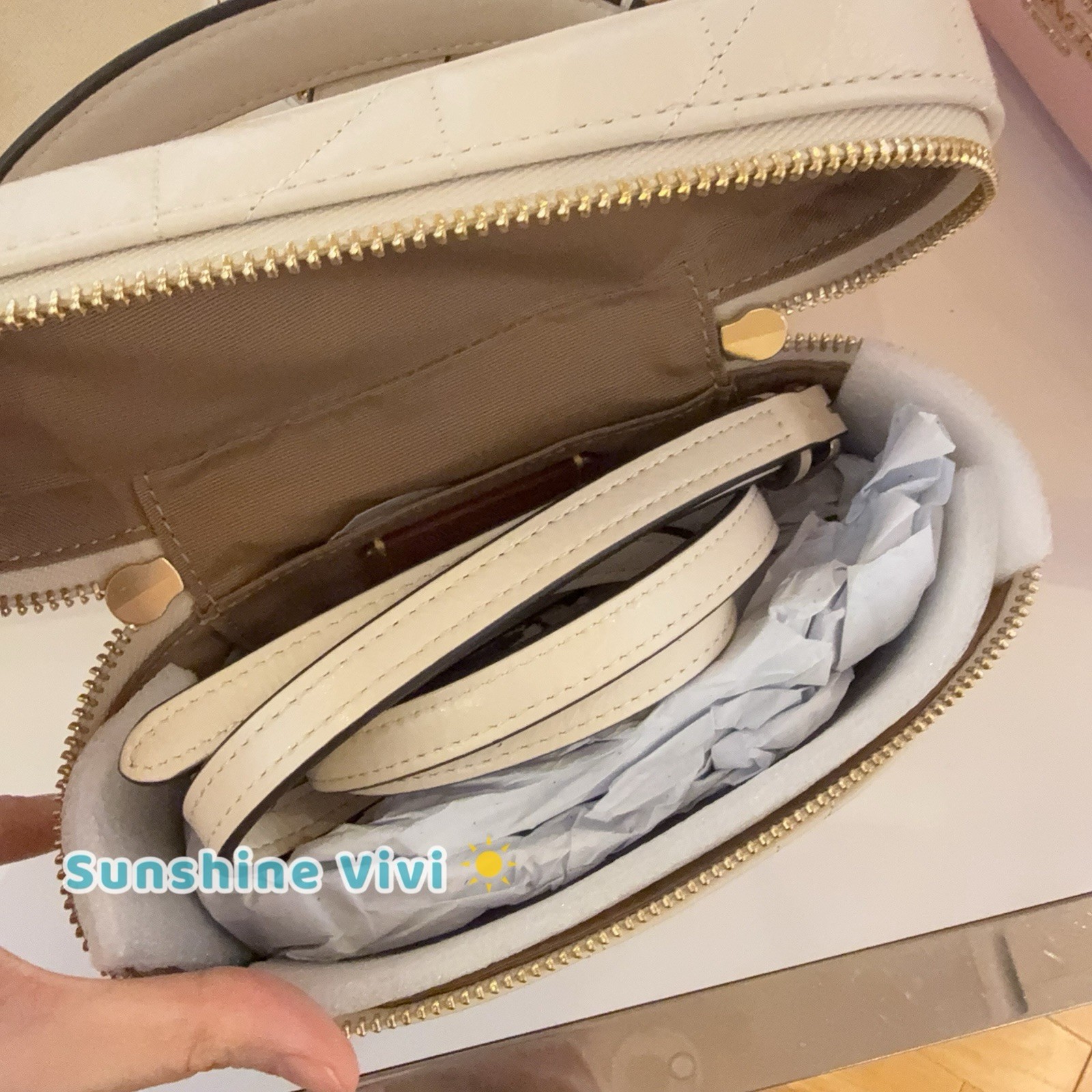 NWT Coach Rainer Crossbody Bag 18 With Quilting CEO22 Gold/Chalk