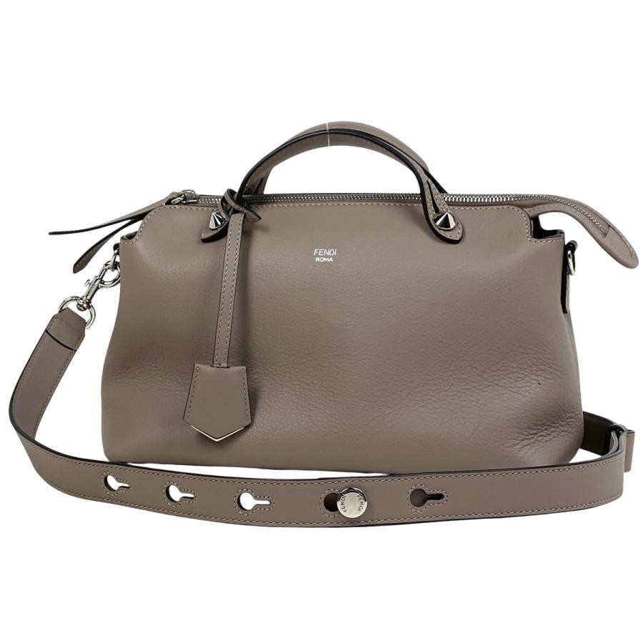Fendi 2WAY Leather Gray Shoulder Bag 8BL146 #BS3225