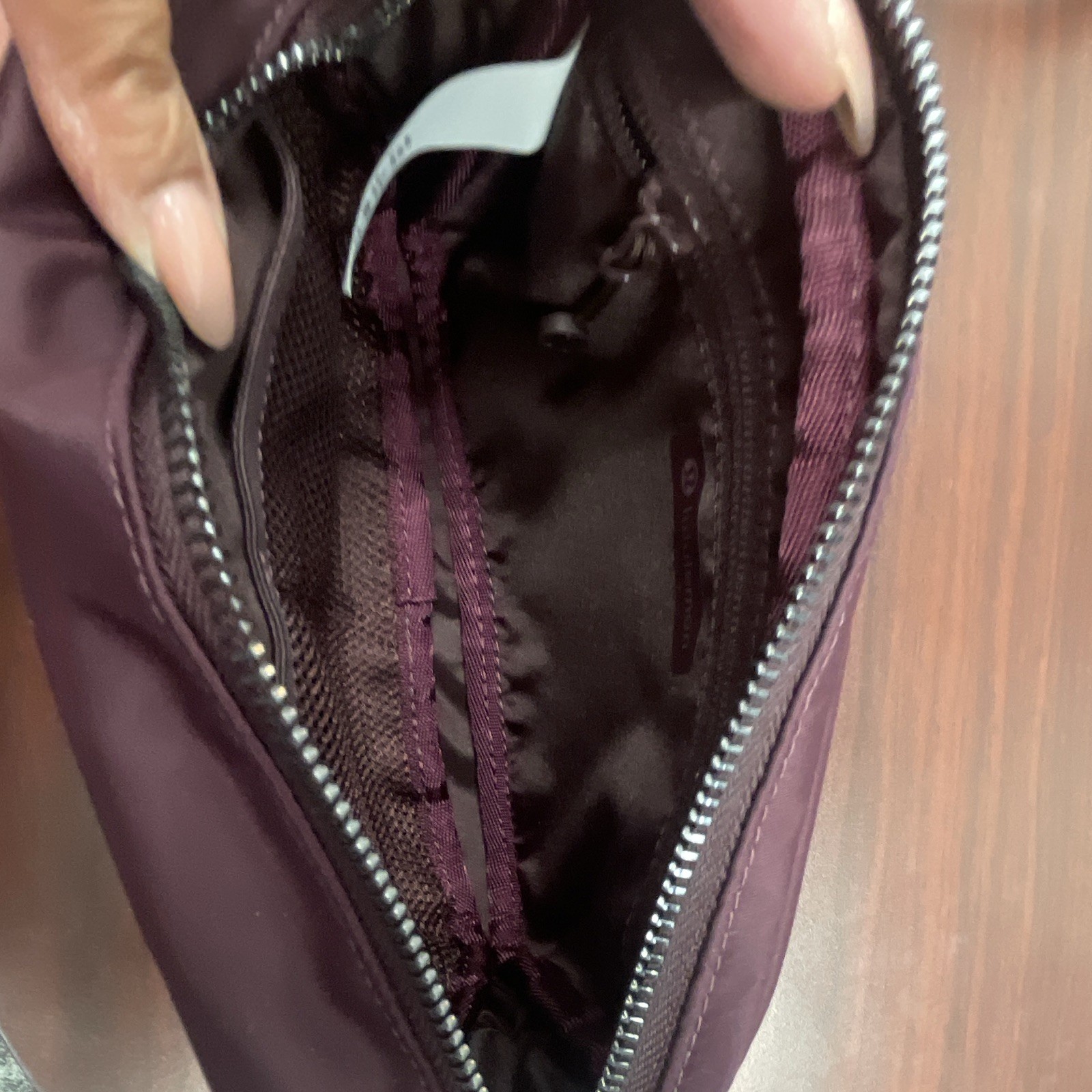 lululemon Everywhere Mini Purple Crossbody Bag Adjustable Strap Zip, Pockets