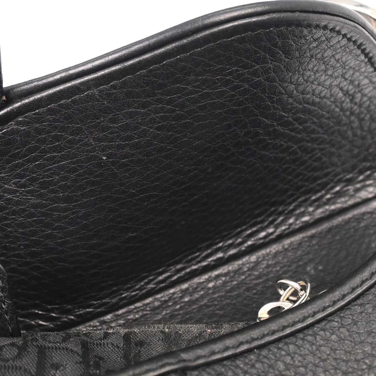 Christian Dior Black Leather Saddle Handbag 01-RU-1026 156159