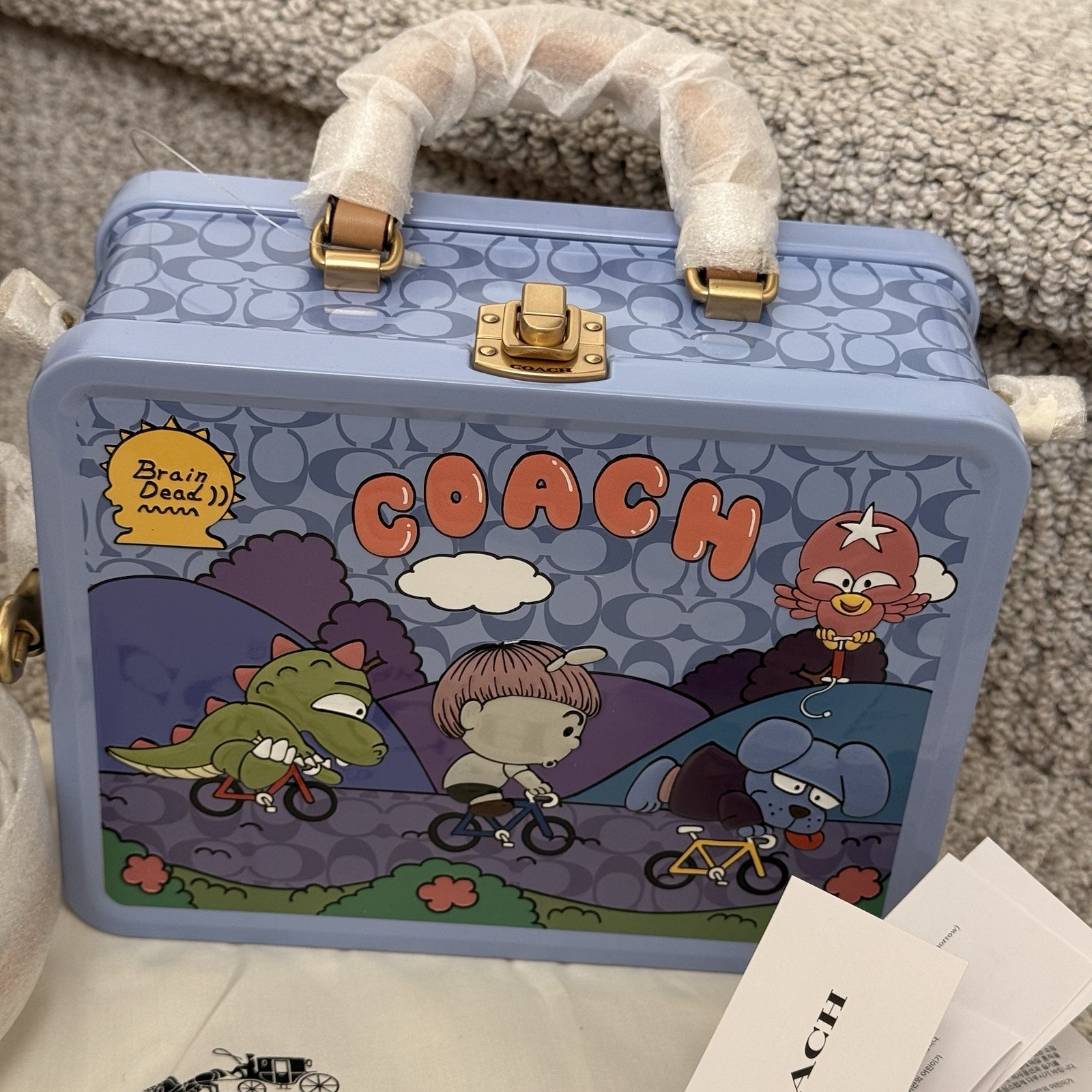 NWT Coach | Brain Dead Souvenir Box CES92 Brass/Purple Multi Shoulder X-Body Bag