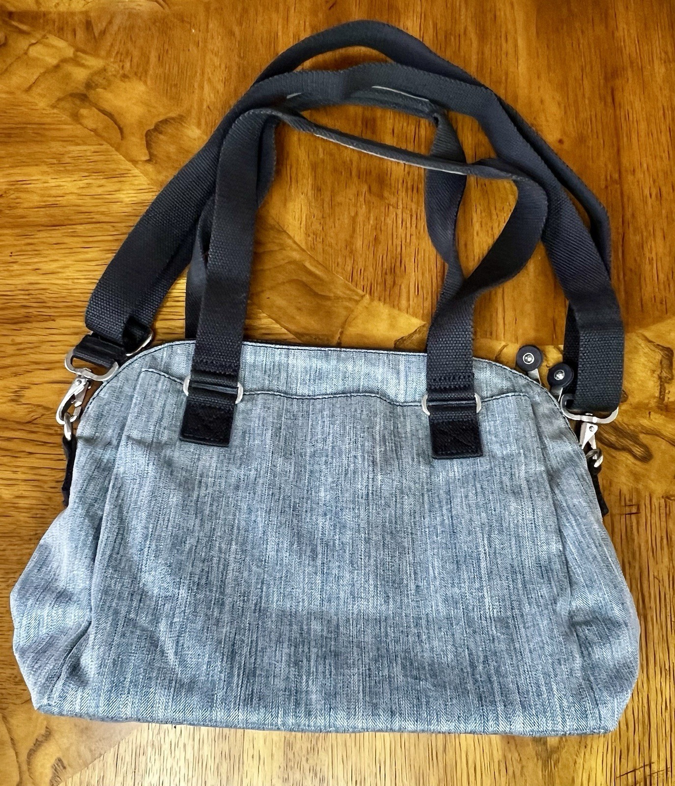 Kipling Felicity Indigo Chambray Double Handle Crossbody Organizer Bag Purse **