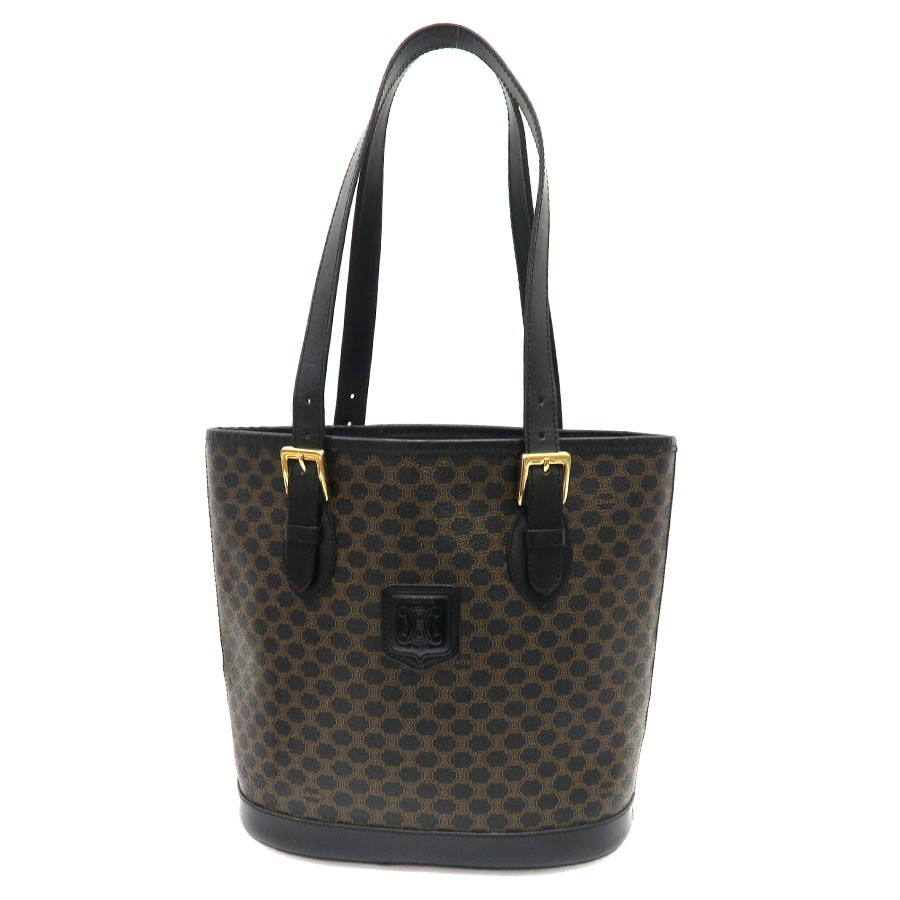 Celine Macadam Tote Canvas Brown Shoulder Bag #SAB16257
