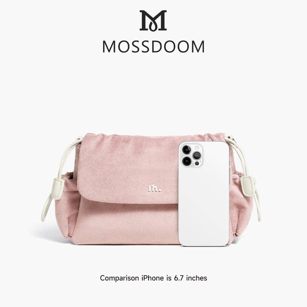 MOSSDOOM Solva Bag PU leather Shoulder Women Simple Korean Fashion Pink